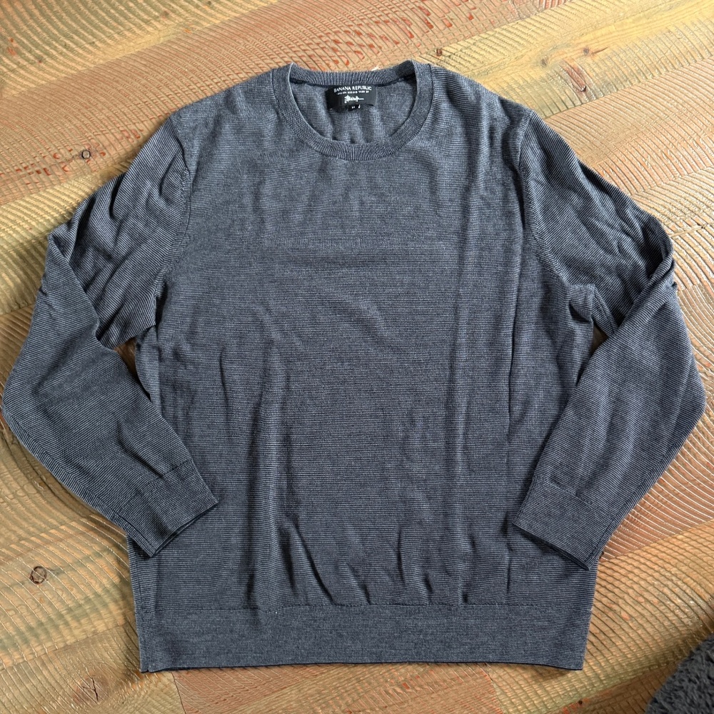 NEW - Banana Republic Italian Merino Yarn By Baruffa Crew Neck Sweater Mens XL